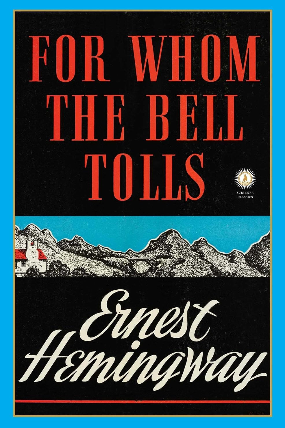 Book cover of For Whom the Bell Tolls by Ernest Hemingway.